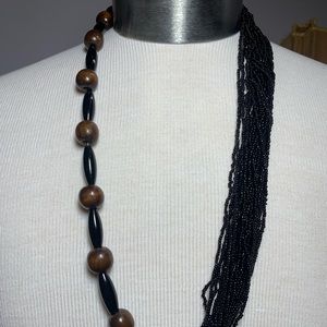 Seed bead wooden multistrand boho beach cruise necklace